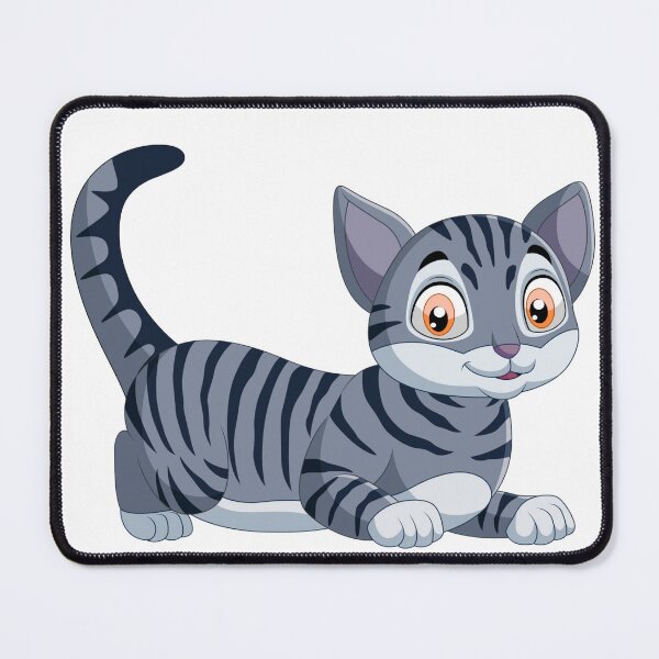 Item preview, Cute Grey Tabby Cat Cartoon Illustration designed and sold by EHdesignShop.
