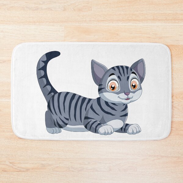 Item preview, Cute Grey Tabby Cat Cartoon Illustration designed and sold by EHdesignShop.