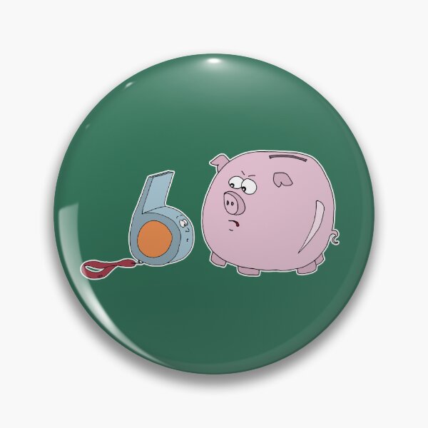 Item preview, Funny Piggy Bank and Whistle Sticker | Relatable Financial Anxiety Cartoon designed and sold by MyxaART.