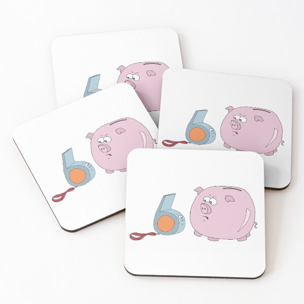 Item preview, Funny Piggy Bank and Whistle Sticker | Relatable Financial Anxiety Cartoon designed and sold by MyxaART.