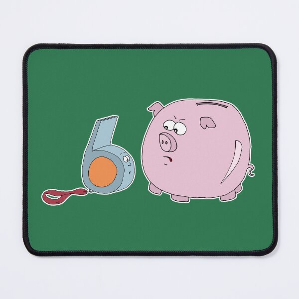 Item preview, Funny Piggy Bank and Whistle Sticker | Relatable Financial Anxiety Cartoon designed and sold by MyxaART.