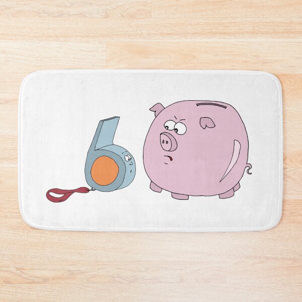 Item preview, Funny Piggy Bank and Whistle Sticker | Relatable Financial Anxiety Cartoon designed and sold by MyxaART.