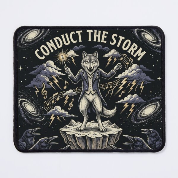 Item preview, Conduct the Storm – Cosmic Wolf Art designed and sold by Dogandesighn.