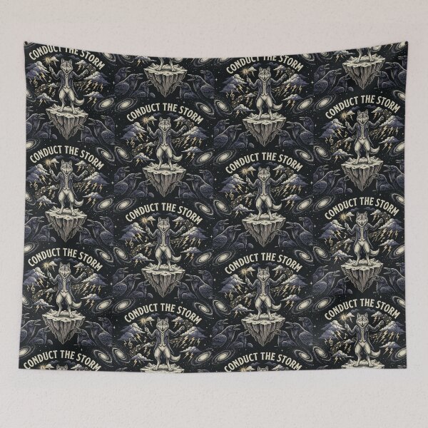 Item preview, Conduct the Storm – Cosmic Wolf Art designed and sold by Dogandesighn.