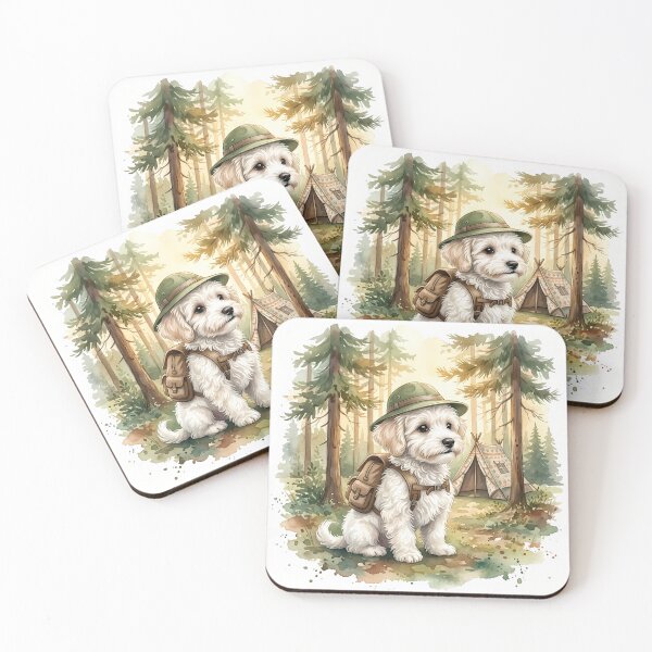 Item preview, te Watercolor Maltipoo Outdoor Explorer Puppy - Camping Art⁠ designed and sold by Sussyg007.