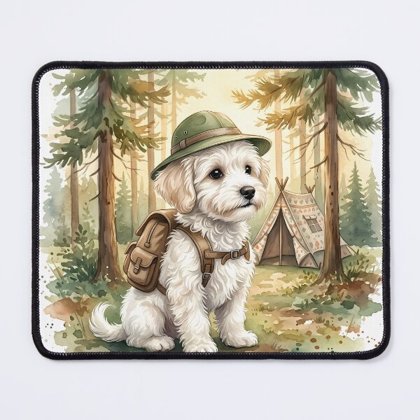 Item preview, te Watercolor Maltipoo Outdoor Explorer Puppy - Camping Art⁠ designed and sold by Sussyg007.