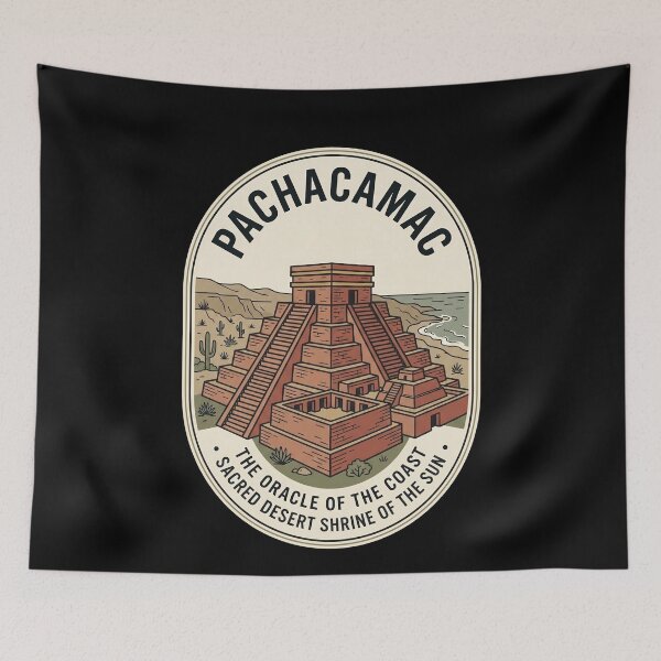 Item preview, Pachacamac Peru Ruins Vintage Travel Emblem designed and sold by k3rstman1.