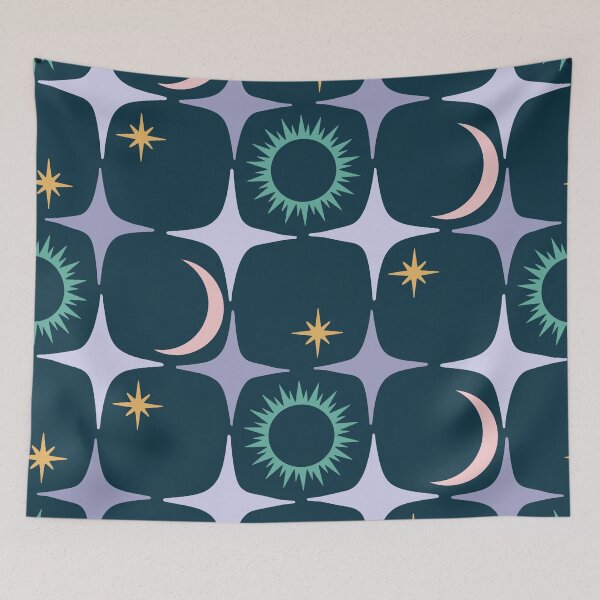 Item preview, Celestial Nights – Sun, Moon & Stars Pattern Design designed and sold by BuckaBaby.