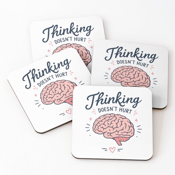 Item preview, Thinking Doesn't Hurt - Funny Brain Illustration. designed and sold by Nela-&-Lena.