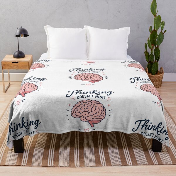 Item preview, Thinking Doesn't Hurt - Funny Brain Illustration. designed and sold by Nela-&-Lena.