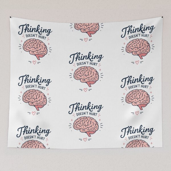 Item preview, Thinking Doesn't Hurt - Funny Brain Illustration. designed and sold by Nela-&-Lena.