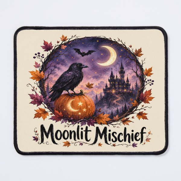 Item preview, Gothic Raven Halloween Moonlit Mischief Autumn designed and sold by SasmitaStudioCo.