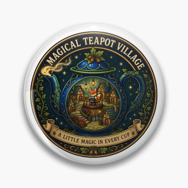 Item preview, Magical Teapot Village | Cozy Fantasy Tea House | Whimsical Cottagecore Art designed and sold by MrDev.