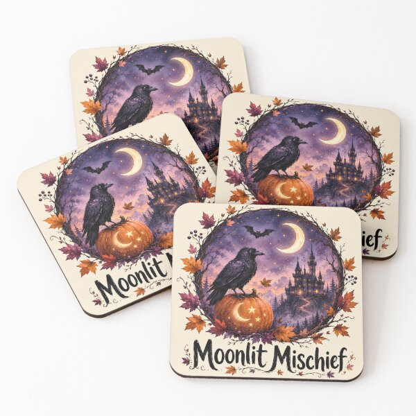 Item preview, Gothic Raven Halloween Moonlit Mischief Autumn designed and sold by SasmitaStudioCo.
