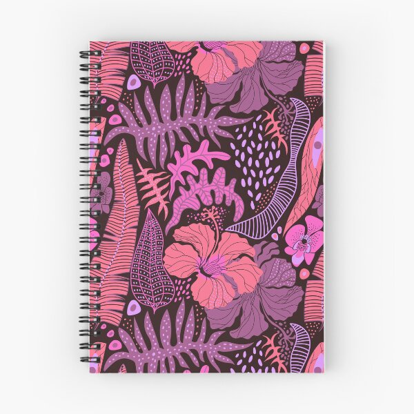 Item preview, Pink Purple Tropical Botanical Pattern – Exotic Floral Jungle Leaves designed and sold by Skryp-art.