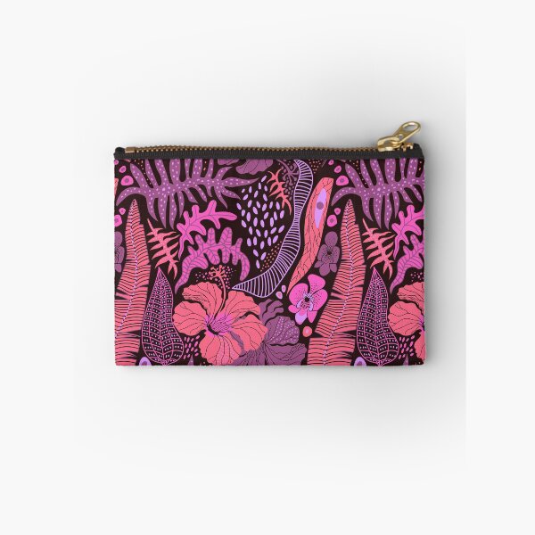 Item preview, Pink Purple Tropical Botanical Pattern – Exotic Floral Jungle Leaves  designed and sold by Skryp-art.