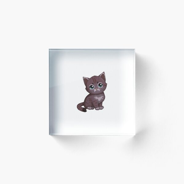 Item preview, Cute Sad Eyed Brown Kitten Cartoon Illustration designed and sold by EHdesignShop.