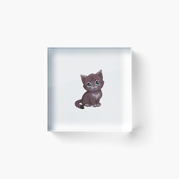 Item preview, Cute Sad Eyed Brown Kitten Cartoon Illustration designed and sold by EHdesignShop.
