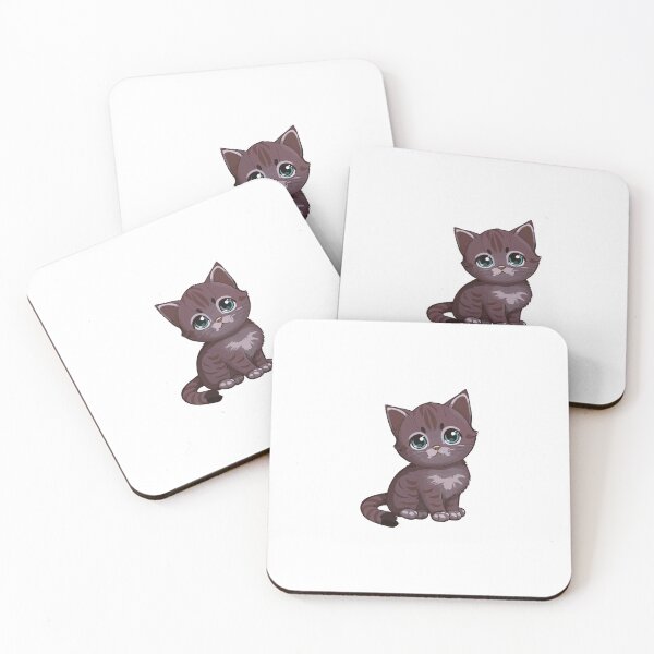 Item preview, Cute Sad Eyed Brown Kitten Cartoon Illustration designed and sold by EHdesignShop.
