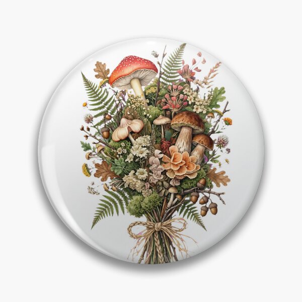 Item preview, Forest Mushroom Bouquet - Goblincore Woodland Foraging Art designed and sold by Neurospicy Trolls.