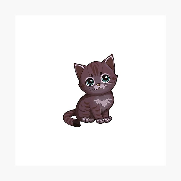 Item preview, Cute Sad Eyed Brown Kitten Cartoon Illustration designed and sold by EHdesignShop.