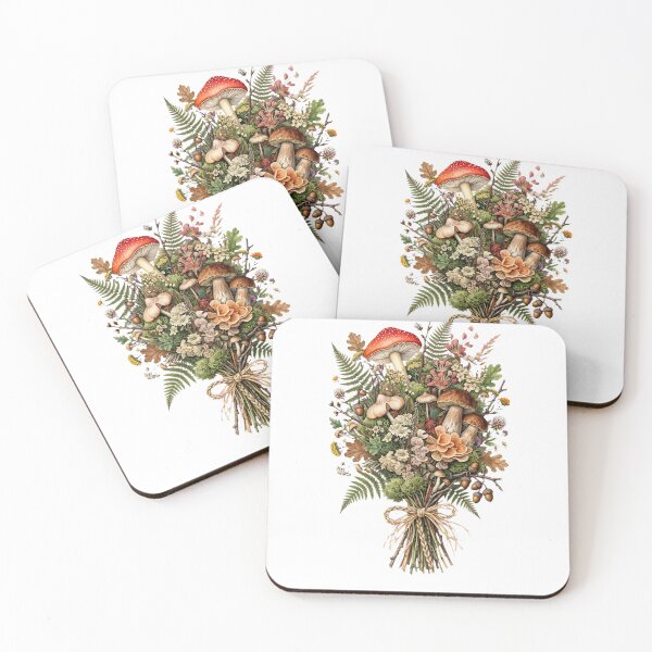 Item preview, Forest Mushroom Bouquet - Goblincore Woodland Foraging Art designed and sold by Neurospicy Trolls.