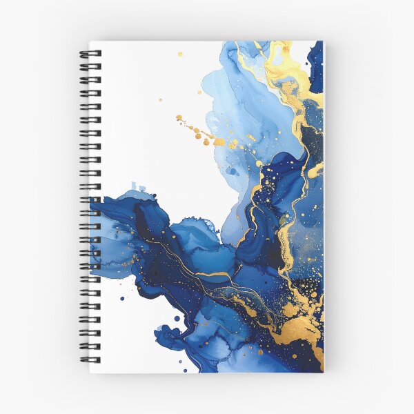 Item preview, Royal Blue and Gold Alcohol Ink Abstract designed and sold by BetweenForms.