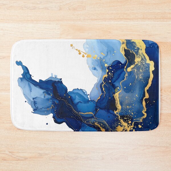 Item preview, Royal Blue and Gold Alcohol Ink Abstract designed and sold by BetweenForms.