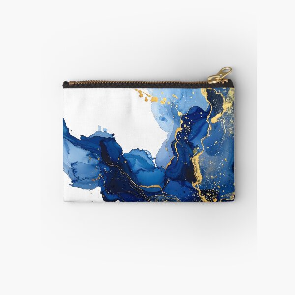 Item preview, Royal Blue and Gold Alcohol Ink Abstract designed and sold by BetweenForms.