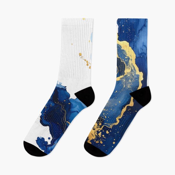 Item preview, Royal Blue and Gold Alcohol Ink Abstract designed and sold by BetweenForms.