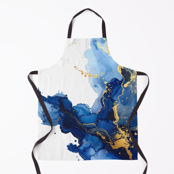 Item preview, Royal Blue and Gold Alcohol Ink Abstract designed and sold by BetweenForms.