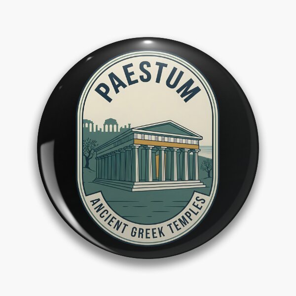 Item preview, Paestum Ancient Greek Temples Vintage Travel Emblem designed and sold by k3rstman1.