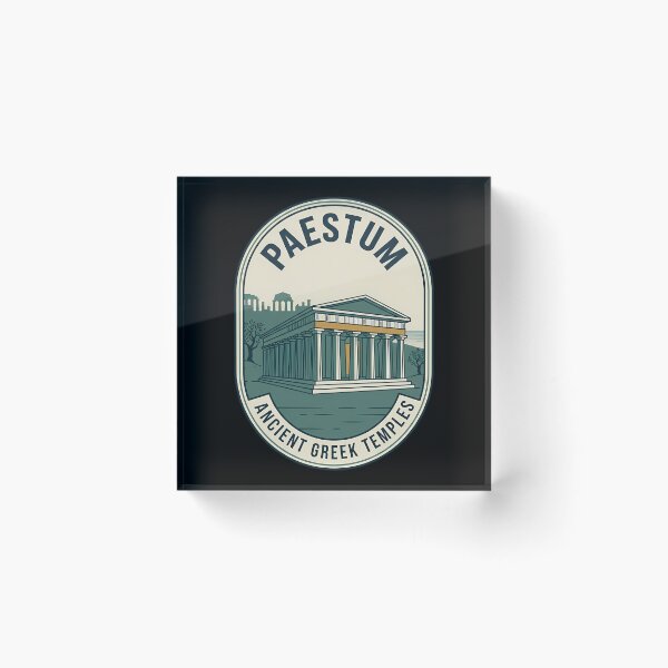 Item preview, Paestum Ancient Greek Temples Vintage Travel Emblem designed and sold by k3rstman1.