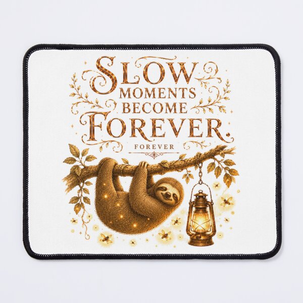 Item preview, Slow Moments Become Forever Vintage Sloth Mindfulness Art designed and sold by AQUILAKREO.