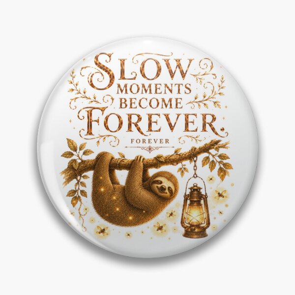 Item preview, Slow Moments Become Forever Vintage Sloth Mindfulness Art designed and sold by AQUILAKREO.