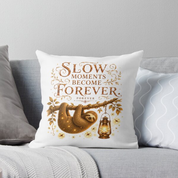 Item preview, Slow Moments Become Forever Vintage Sloth Mindfulness Art designed and sold by AQUILAKREO.