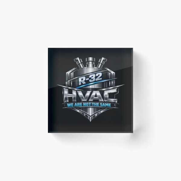 Artikelvorschau, R-32 HVAC Tech Emblem – Design für industrielle Kältemittel entworfen und verkauft von FrozenHeat97.