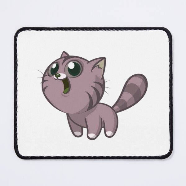 Item preview, Funny Surprised Grey Cat Cartoon Illustration designed and sold by EHdesignShop.