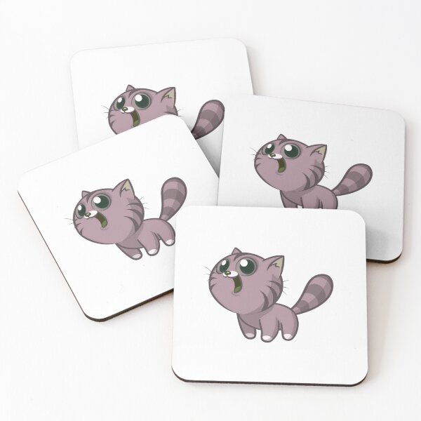 Item preview, Funny Surprised Grey Cat Cartoon Illustration designed and sold by EHdesignShop.
