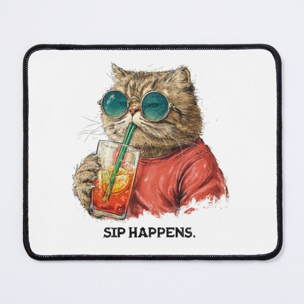Item preview, Sip Happens Funny Cat Cocktail designed and sold by Ginetta0815.