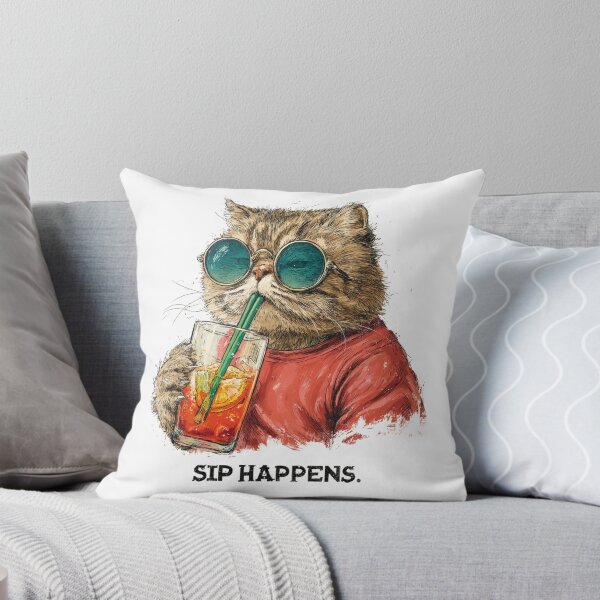 Item preview, Sip Happens Funny Cat Cocktail designed and sold by Ginetta0815.