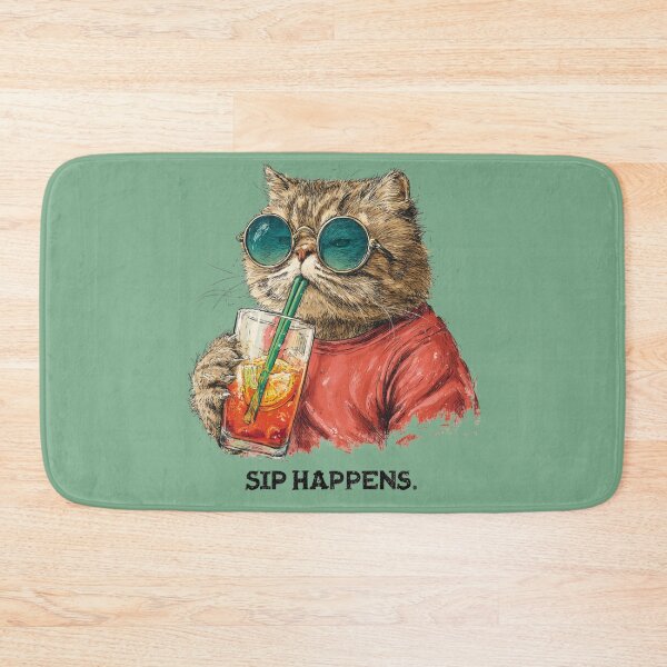 Item preview, Sip Happens Funny Cat Cocktail designed and sold by Ginetta0815.