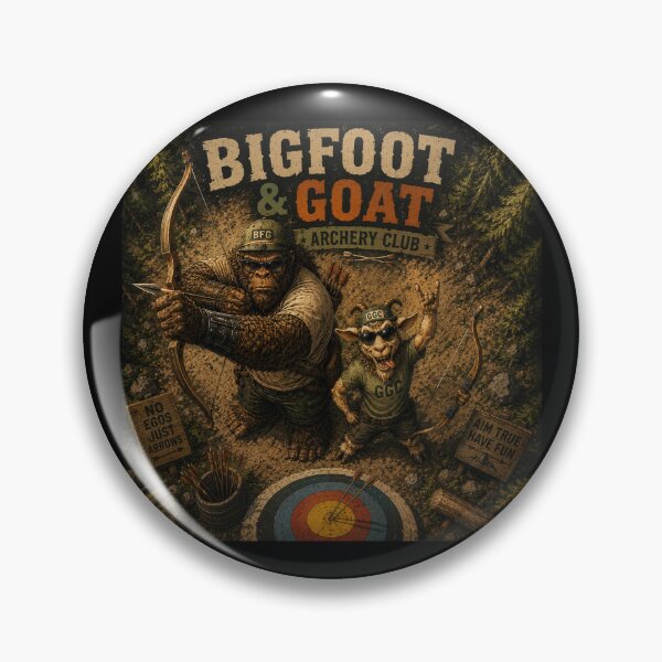 Item preview, Bigfoot and Goat Archery Club Funny Vintage Archer Duo Design designed and sold by NicheBloom.