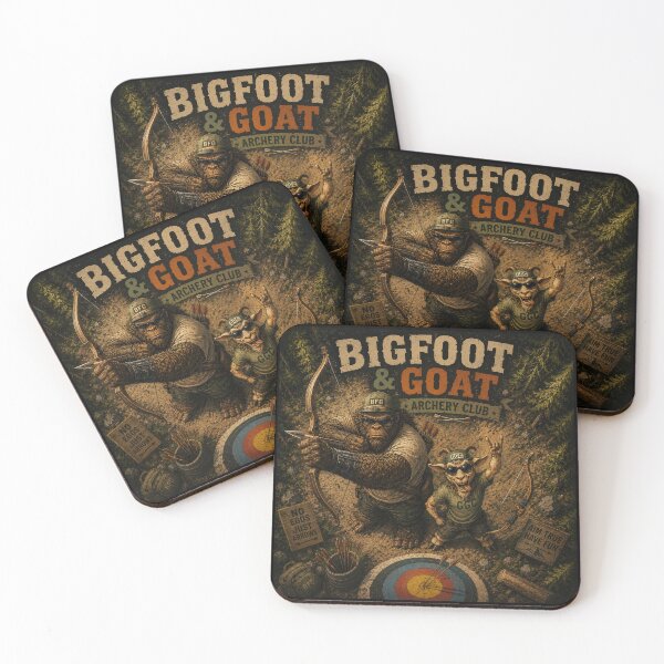 Item preview, Bigfoot and Goat Archery Club Funny Vintage Archer Duo Design designed and sold by NicheBloom.