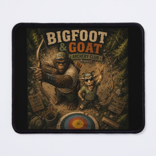 Item preview, Bigfoot and Goat Archery Club Funny Vintage Archer Duo Design designed and sold by NicheBloom.
