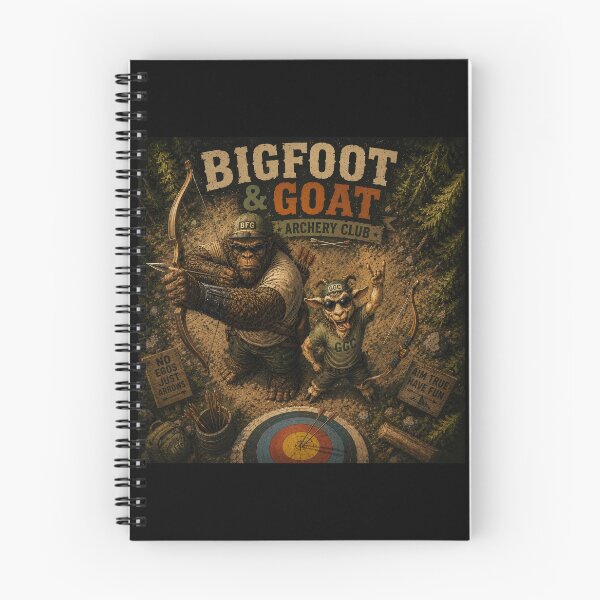 Item preview, Bigfoot and Goat Archery Club Funny Vintage Archer Duo Design designed and sold by NicheBloom.