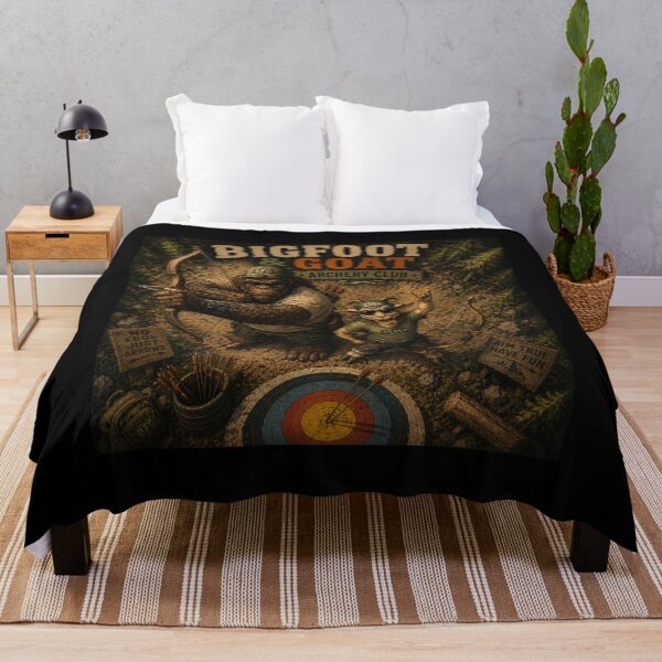 Item preview, Bigfoot and Goat Archery Club Funny Vintage Archer Duo Design designed and sold by NicheBloom.