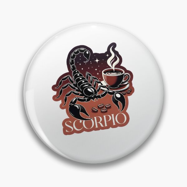 Item preview, Scorpio Coffee Scorpion Retro Brown Stars Zodiac Art designed and sold by Zodiac Celestial Art.
