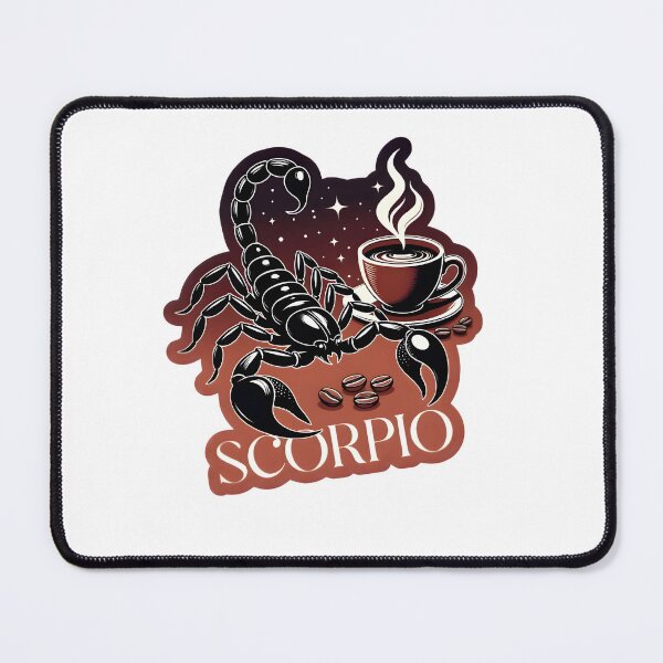 Item preview, Scorpio Coffee Scorpion Retro Brown Stars Zodiac Art designed and sold by Zodiac Celestial Art.