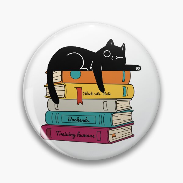 Item preview, Black cat lying on a stack of books designed and sold by BigfeetLittlepaws.